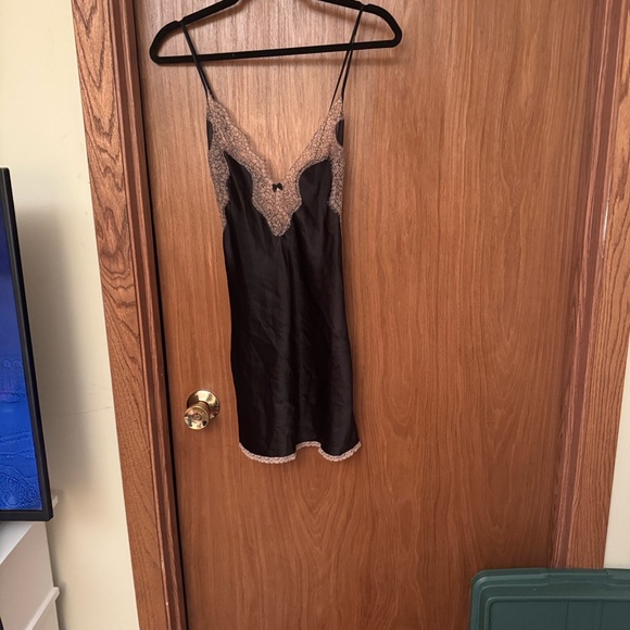 Victoria's Secret Other - Victoria's Secret Elegant Black Slip with Cream Lace